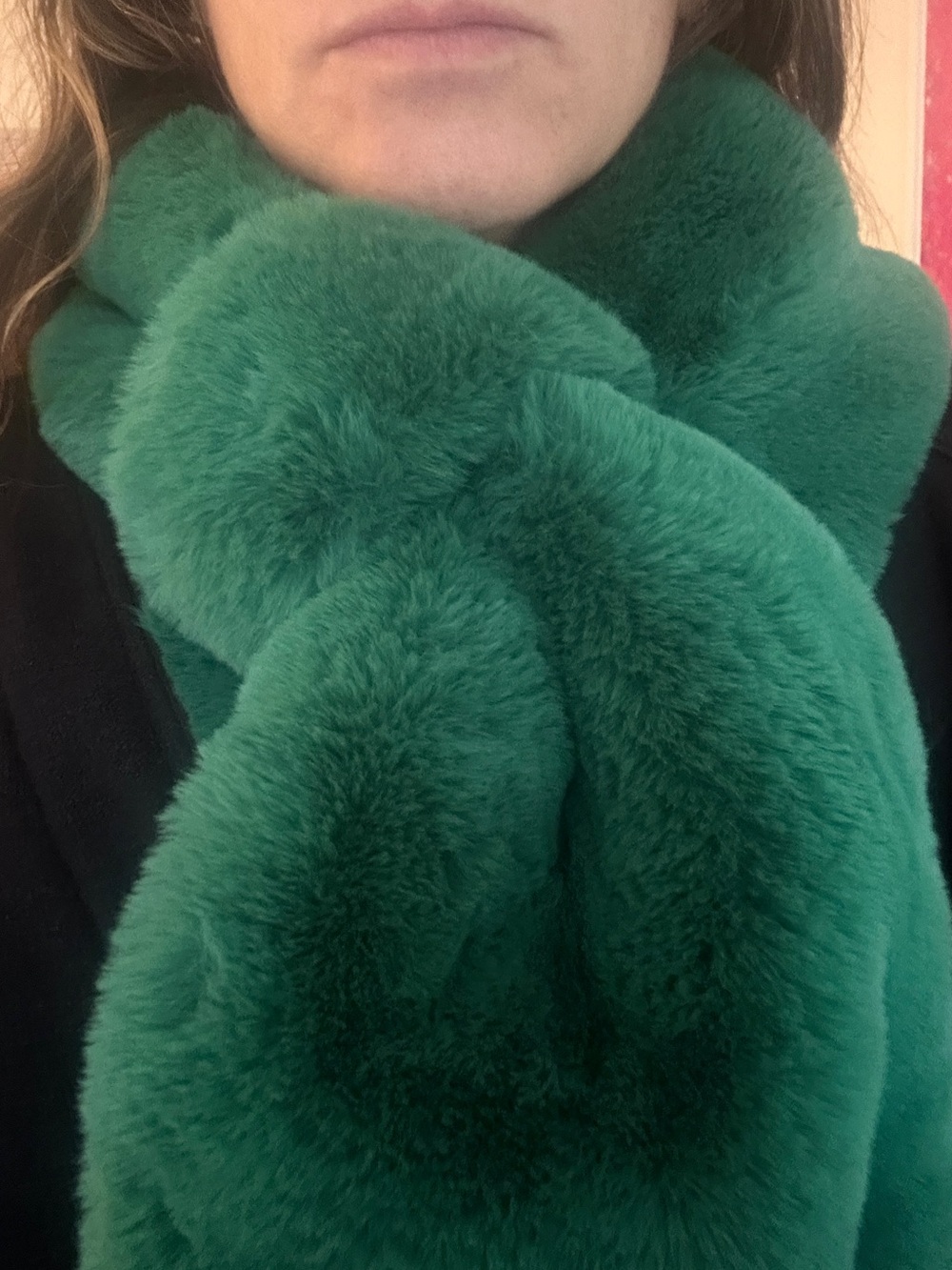 Apparis Faux Fur Scarf in Emerald Green